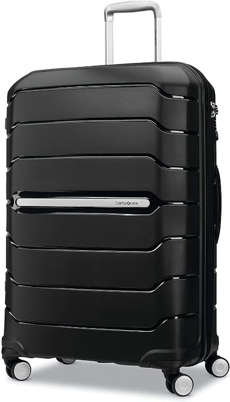 Photo 1 of *USED*
*SEE last pictures for damage* 
Samsonite Freeform Hardside Expandable with Double Spinner Wheels, Black, Checked-Large 28-Inch
