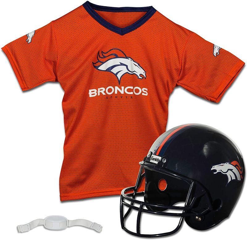 Photo 1 of *helmet seems slightly USED* 
Franklin Sports NFL Kids Football Helmet and Jersey Set - Youth Football Uniform Costume - Helmet, Jersey, Chinstrap
