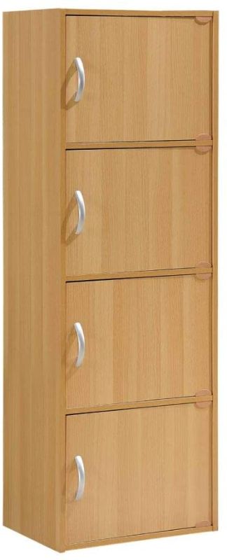 Photo 1 of *SEE notes*
Hodedah 4 Door Cabinet, Beech, 11.8"D x 15.9"W x 47.4"H
