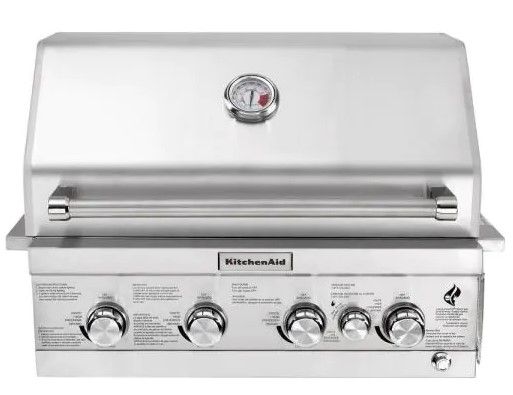 Photo 1 of 4-Burner Built-in Propane Gas Island Grill Head in Stainless Steel with Rotisserie Burner
