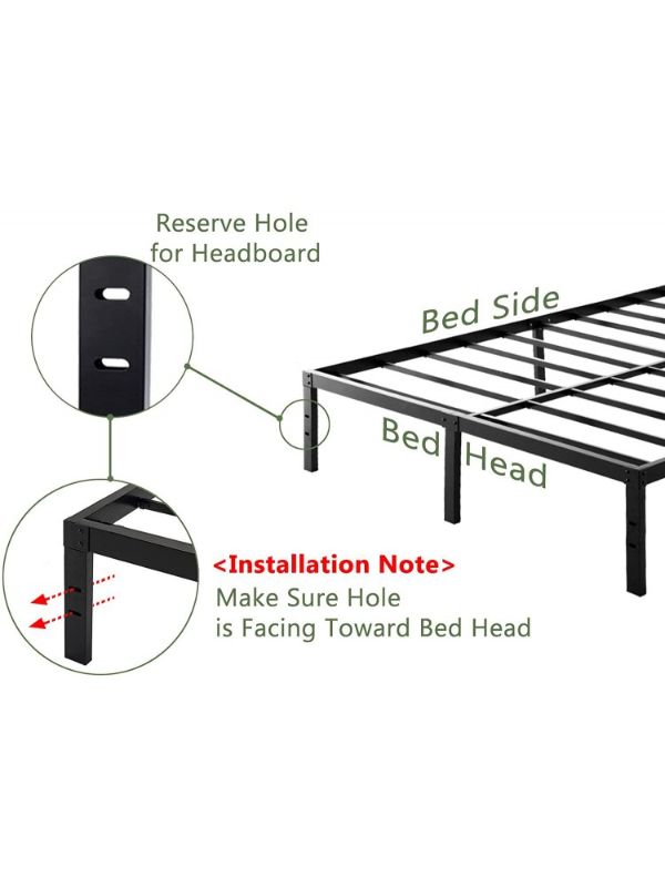 Photo 1 of 45MinST 14 Inch Platform Bed Frame/Easy Assembly Mattress Foundation / 3000lbs Heavy Duty Steel Slat/No Box Spring NeededNoise Free, King
