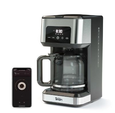 Photo 1 of Smart Wi-Fi 12-Cup Black/Stainless Steel Drip Coffee Maker with Smart Wi-Fi and Voice Control
by
 