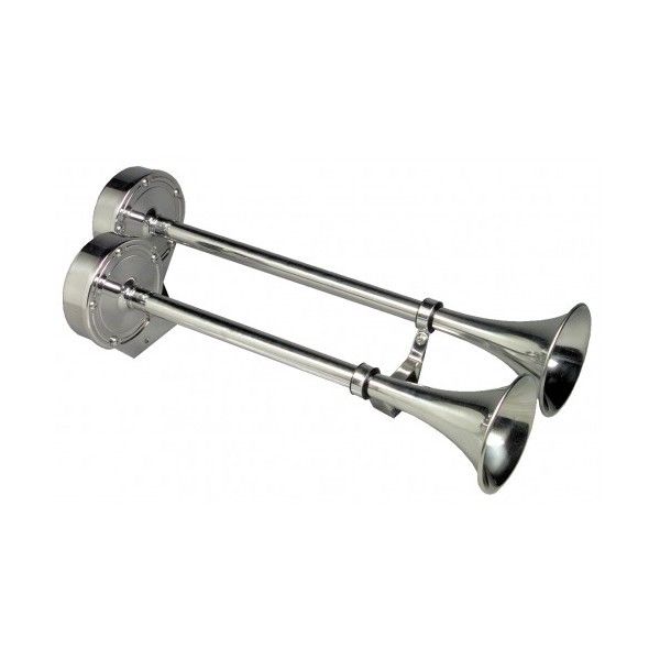 Photo 1 of 10028 Ongaro Deluxe SS Dual Trumpet Horn - 12V
