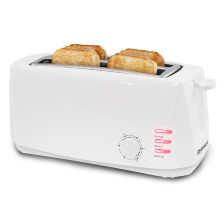 Photo 1 of Elite Cuisine 4-Slice Long Slot Toaster, 6 Toast Settings, Slide Out Crumb Tray, Extra Wide 1.5" Slots for Bagels
