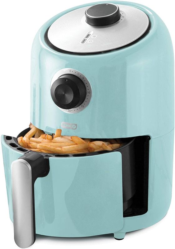 Photo 1 of Dash Compact Air Fryer Oven Cooker with Temperature Control, Non-stick Fry Basket, Recipe Guide + Auto Shut off Feature, 2 Quart - Aqua
