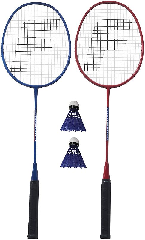 Photo 1 of Franklin Sports 4 Player Badminton Replacement Set - 4 Badminton Racquets and 2 Shuttlecocks - Adults and Kids Backyard Game - Red, Blue, Stars
