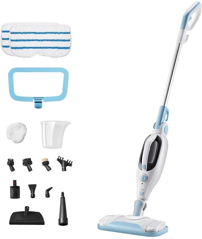 Photo 1 of Steam Mop Cleaner 12-in-1 Handheld Steam Cleaner Detachable Floor Steamers for Hardwood Laminate Tile Floor, Multi-functional Steam Mops w/ 11 Accessories&2 Mop Pads for Home Use Carpet Kitchen Window***DOES NOT TURN ON
