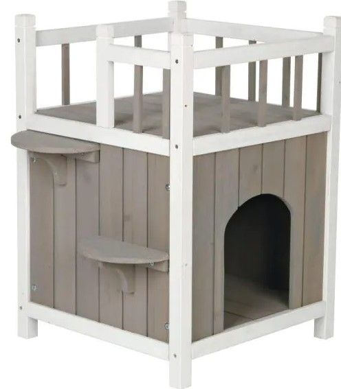 Photo 1 of 17.5 in. L x 17.5 in. W x 25.5 in. H Wooden Pet Home with Balcony
***HARDAWRE LOOSE IN BOX