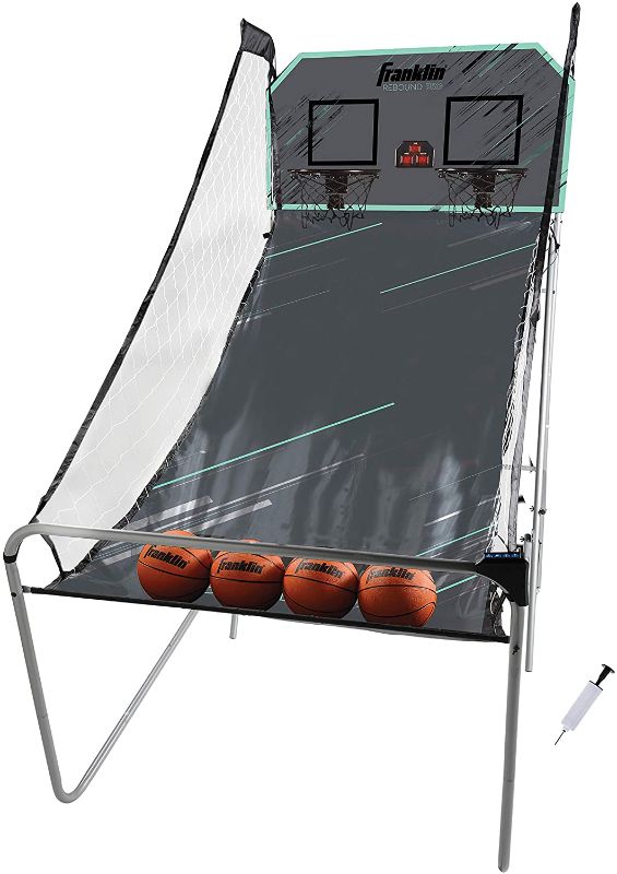 Photo 1 of Franklin Sports Arcade Basketball Game - Dual Shot - Indoor Mini Basketball Hoop Shootout Game - (4) Mini Basketballs Included - Electronic Basketball Game
