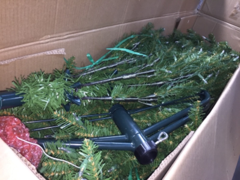 Photo 1 of 7.5' National Tree Company Pre-Lit Artificial Full Christmas Tree, Green