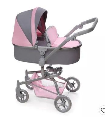 Photo 1 of Daydream Multi-Function Single Doll Pram & Stroller - Gray/Pink

