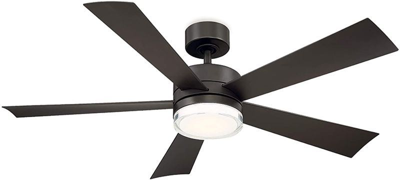 Photo 1 of **PARTS ONLY *** Wynd Indoor and Outdoor 5-Blade Smart Ceiling Fan 52in Bronze with 3000K LED Light Kit and Remote Control
