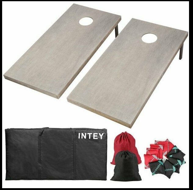 Photo 1 of INTEY Premium Delta Wood Cornhole Set(size 4ft x 2ft),Backyard Classic Game Kit
