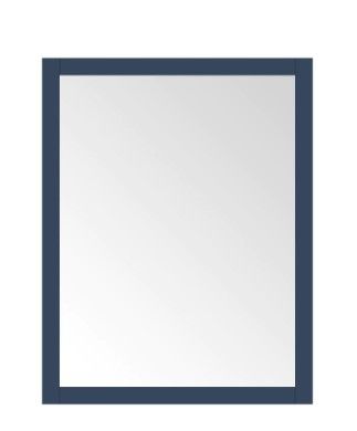 Photo 1 of 28.00 in. W x 36.00 in. H Framed Rectangular Bathroom Vanity Mirror in Grayish Blue
