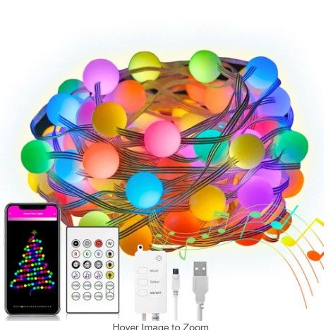 Photo 1 of Globe 32.8 ft. 66 LED Dreamcolor Outdoor Smart Multi-Color Lights Christmas String Light with IR Remote
by AVATAR CONTROLS
