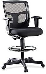 Photo 1 of Lorell LLR86801 Ratchet Mesh Mid-Back Stool Chair 2.6" Height X 75.8" Width X 27.3" Length Black
