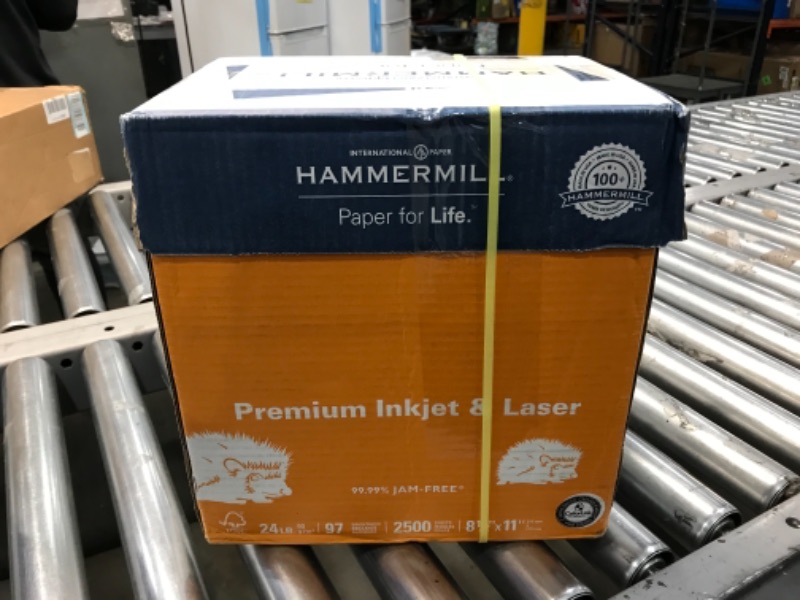 Photo 3 of Hammermill Printer Paper, Premium Inkjet & Laser Paper 24 Lb, 8.5 x 11 - 5 Ream (2,500 Sheets) - 97 Bright, Made in the USA, 166140C
