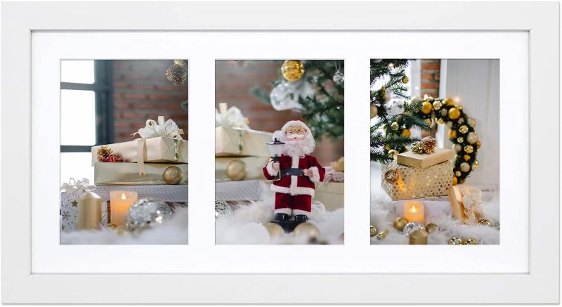 Photo 1 of 19.5x10.5 picture frame fits 3 pictures, White 