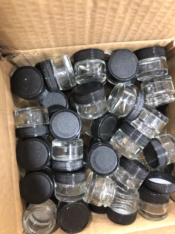 Photo 2 of 5ml///Premium Vials Concentrate Jars with Lids (Air Tight Medical Marijuana Cannabis Concentrate Containers) 24 Pieces Black Caps
