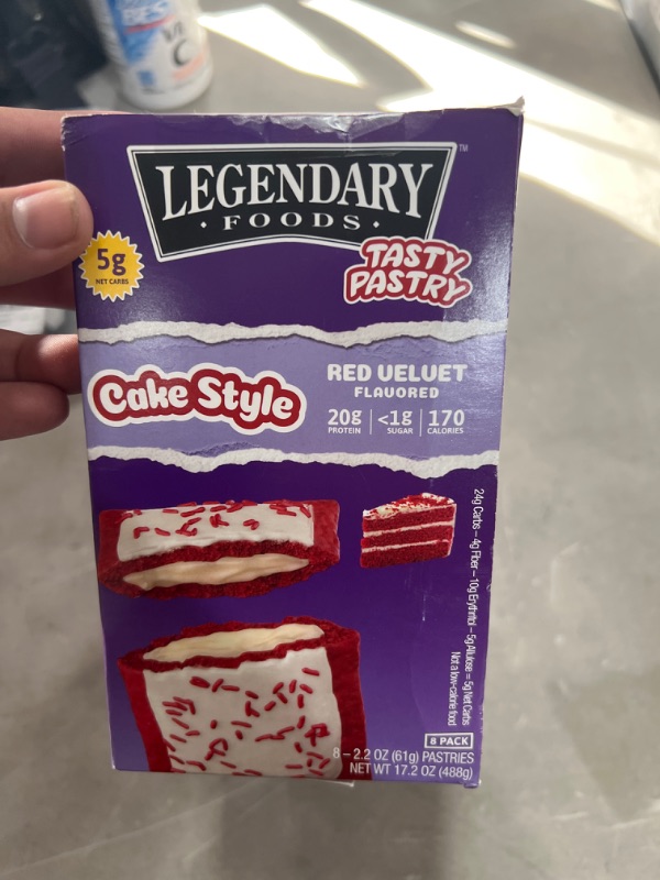 Photo 2 of  BEST BY:  01/09/2022
Legendary Foods New Cake Style Tasty Pastry | Low Carb | High Protein | Keto Friendly | No Sugar Added | Protein Snacks | On-The-Go Breakfast | Keto Food - Red Velvet (8pk)

