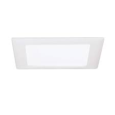 Photo 1 of 9 in. White Recessed Ceiling Light Square Trim with Glass Albalite Lens
