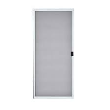 Photo 1 of 36in in. x 77-1/4 in. White Sliding Patio Screen Door Kit
AS IS MINOR DAMAGE 