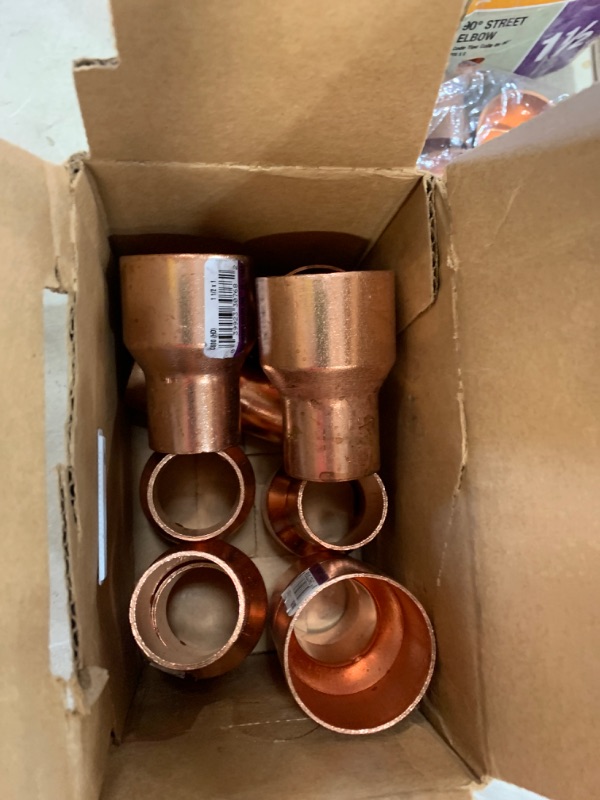 Photo 2 of 1-1/2 in. x 1 in. Copper Pressure Cup x Cup Reducing Coupling with Stop Fitting
AS IS 10CT