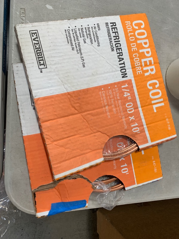 Photo 1 of 1/4 in. O.D. x 10 ft. Copper Soft Type Refrigeration Coil
AS IS 2CT