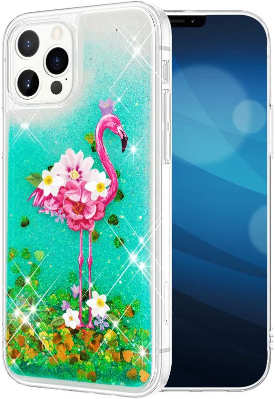 Photo 1 of Phone Case for iPhone 13, Compatible with iPhone  fits a 12 Case for Girls, Glitter Quicksand Case for iPhone Protective Phone Case with Bling Flowing Liquid for iPhone fits a 126.1 in(Flamingo)
2 CT