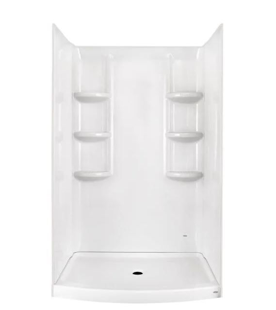 Photo 1 of American Standard
Ovation 30 in. x 48 in. 3-piece Direct-to-Stud Shower Wall in Arctic White
NO FLOOR PLATFORM.