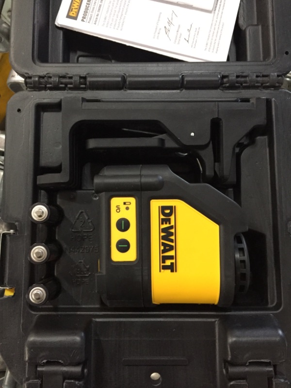 Photo 2 of DEWALT
165 ft. Green Self-Leveling Cross Line Laser Level with (3) AAA Batteries & Case