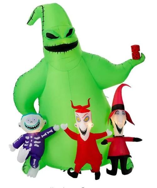 Photo 1 of 9 ft. Oogie Boogie with Lock Shock and Barrel Scene Airblown Disney Halloween Inflatable