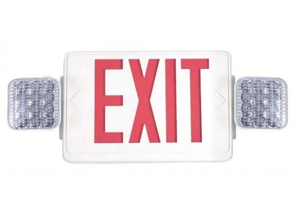 Photo 1 of Commercial Electric
Combo 14-Watt Equivalent Integrated LED White Exit Sign and Emergency Light with Ni-Cad 9.6-Volt Battery