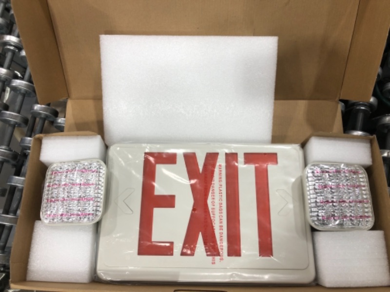 Photo 2 of Commercial Electric
Combo 14-Watt Equivalent Integrated LED White Exit Sign and Emergency Light with Ni-Cad 9.6-Volt Battery