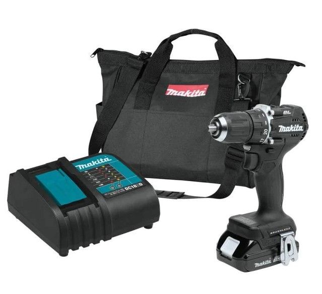 Photo 1 of Makita
18-Volt LXT Lithium-Ion Sub-Compact Brushless Cordless 1/2 in. Driver Drill Kit, 1.5Ah