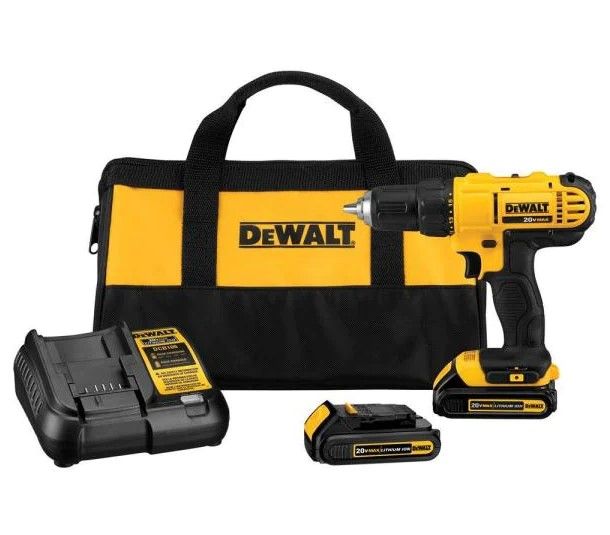 Photo 1 of DEWALT
20-Volt MAX Cordless 1/2 in. Drill/Driver, (2) 20-Volt 1.3Ah Batteries, Charger & Bag
EMPLOYE CUT BAG ON ACCIDENT.