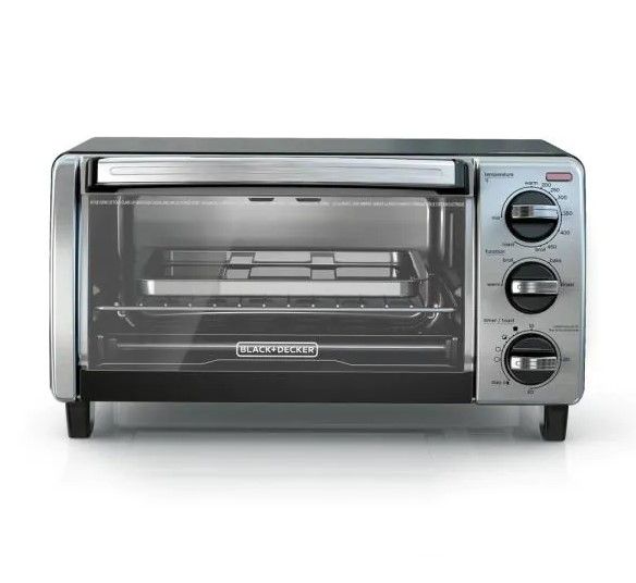 Photo 1 of BLACK+DECKER
1150 W 4-Slice Stainless Steel Convection Toaster Oven with Built-In Timer