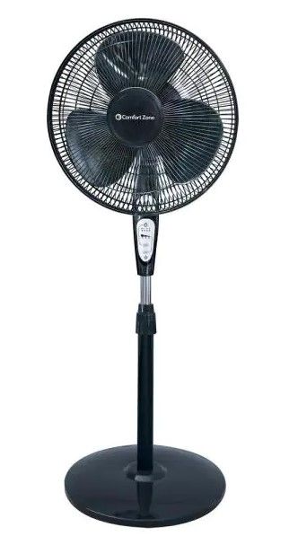 Photo 1 of Comfort Zone
42 in. Adjustable-Height 3-Speed Oscillating Pedestal Fan with Timer Settings