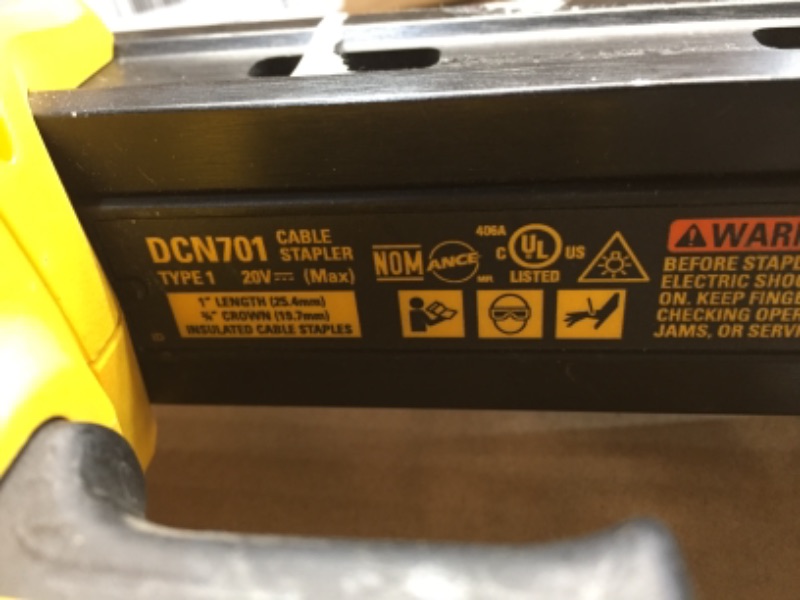 Photo 3 of DEWALT
20-Volt MAX Lithium-Ion Cordless Cable Stapler (Tool-Only)