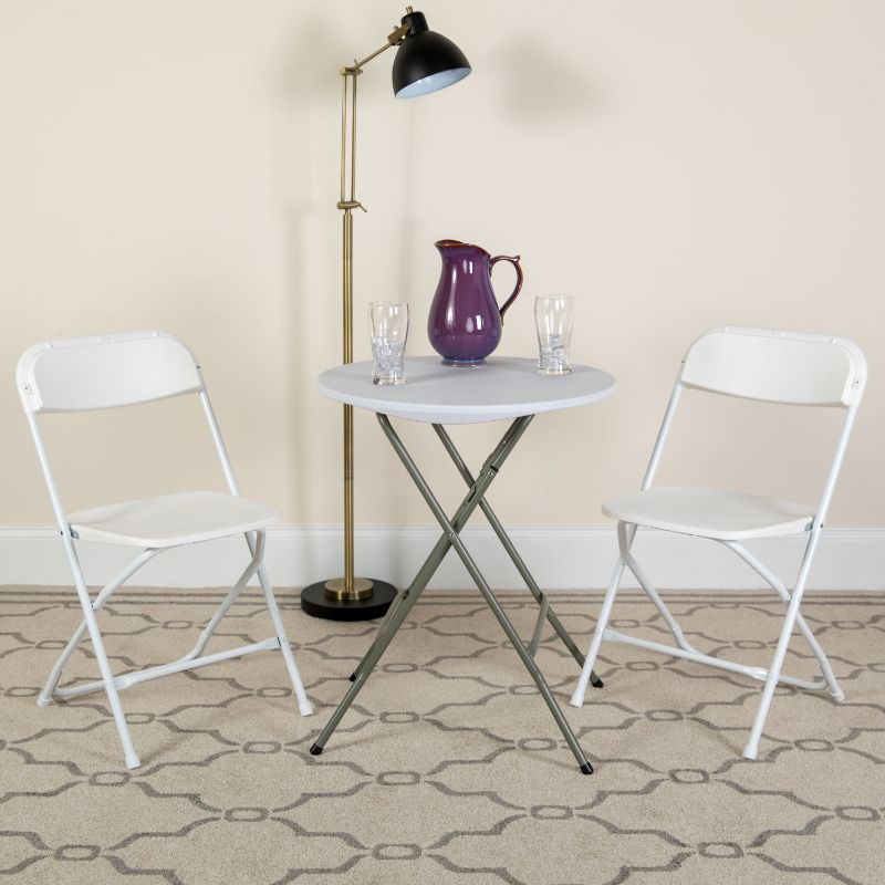 Photo 1 of 10 PC SETFlash Furniture Folding Chair - - White Plastic - 650LB Weight Capacity
