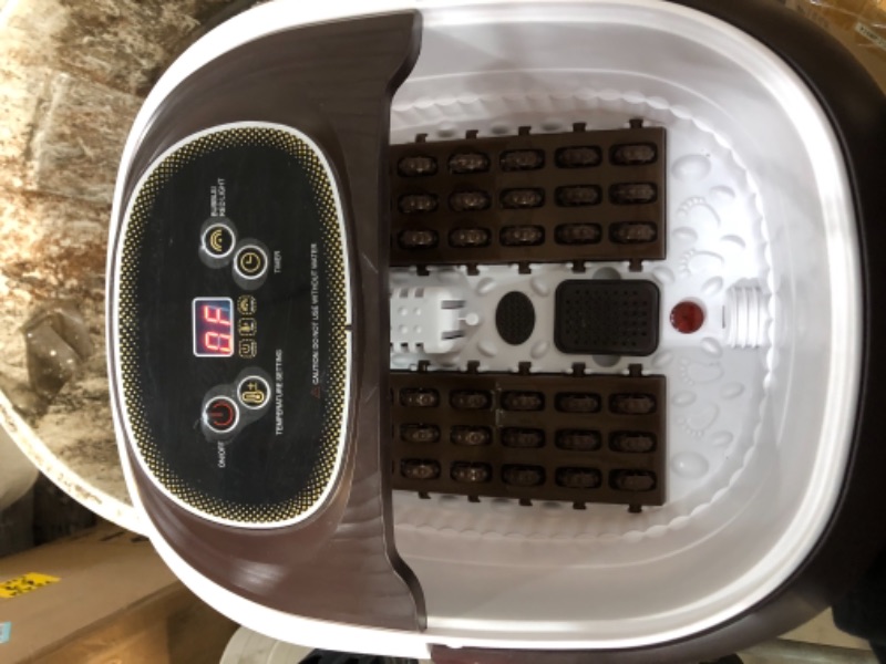 Photo 1 of Foot Spa/Bath, 36 Massage Rollers Foot Bath with Heat and Massage Infrared Bubble, Time-settable Digital Temp Control Foot Soaker including Medicine Box and 10 in 1 Pedicure Kit to Relax
AS IS USED