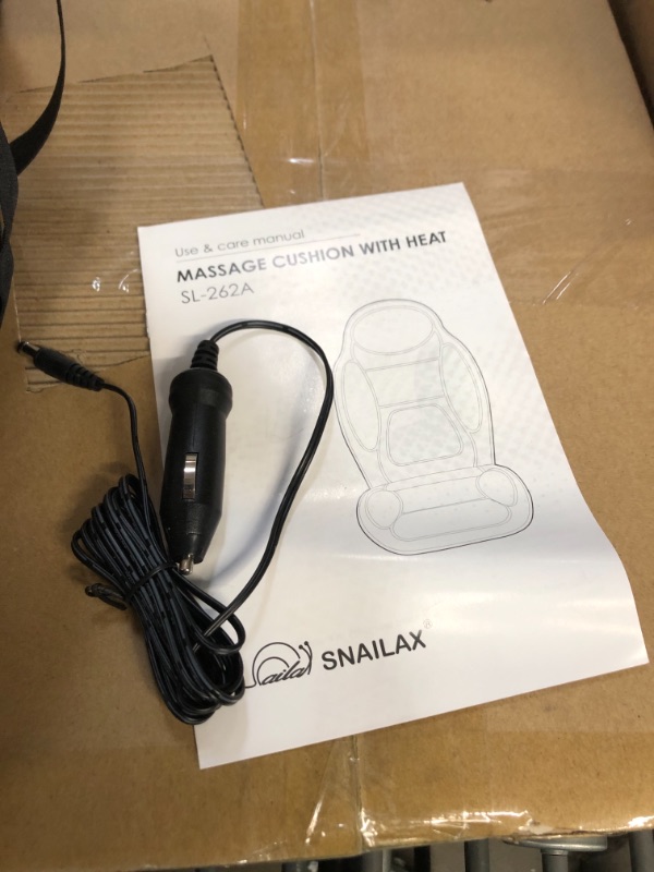 Photo 2 of Snailax Massage Seat Cushion - Back Massager with Heat, 6 Vibration Massage Nodes & 2 Heat Levels, Massage Chair Pad for Home Office Chair
AS IS USED