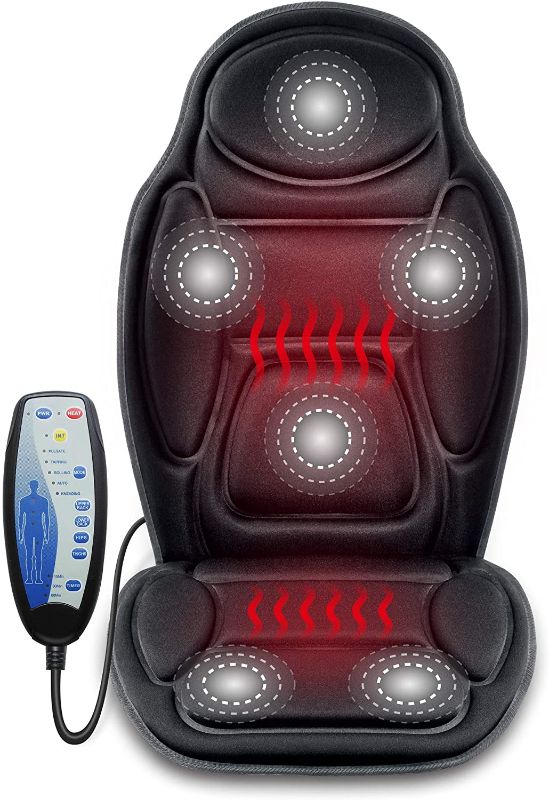 Photo 1 of Snailax Massage Seat Cushion - Back Massager with Heat, 6 Vibration Massage Nodes & 2 Heat Levels, Massage Chair Pad for Home Office Chair
AS IS USED