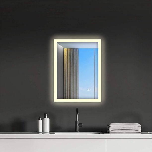 Photo 1 of Fine Fixtures 18x24 Round Aluminum Bathroom Mirror with LED Lighting (Touch sensor) Anti-Fog, Warm/Cool Light Feature.
AS IS USED, LOOSE/MISSING HARDWARE, PLEASE SEE PHOTOS 