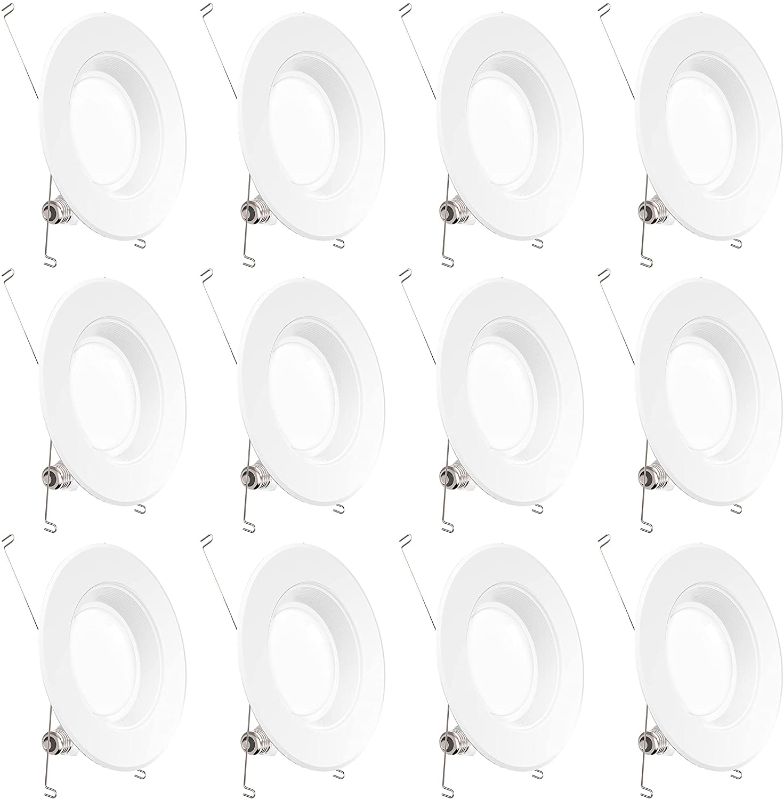 Photo 1 of Sunco Lighting 12 Pack 5/6 Inch LED Recessed Downlight, Baffle Trim, Dimmable, 13W=75W, 3000K Warm White, 1050 LM, Damp Rated, Simple Retrofit Installation - UL + Energy Star
AS IS USED, MINOR COSMETIC DAMAGE PLEASE SEE PHOTOS 