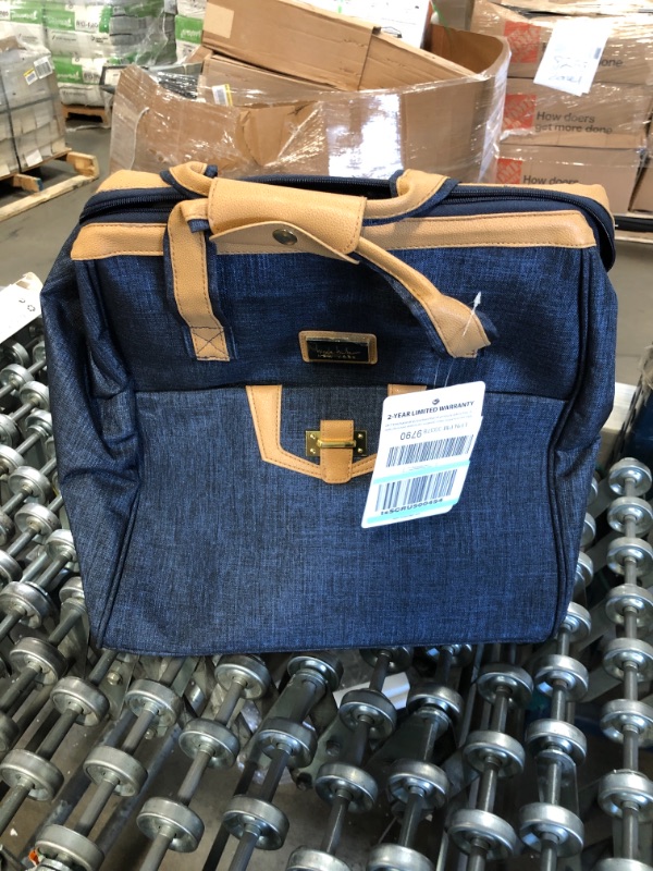 Photo 2 of Nicole Miller Underseat Luggage Collection - Small Lightweight 15 Inch Under Seat Bag - Briefcase for Women - Carry On Suitcase with 2- Rolling Spinner Wheels (Paige Navy)
