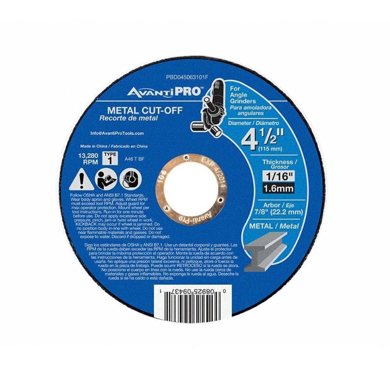 Photo 1 of Anvanti Pro Metal Cut Off Disks 4 1/2" ( 15 Pack)
