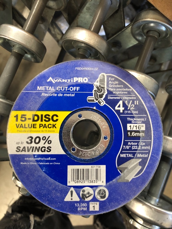 Photo 2 of Anvanti Pro Metal Cut Off Disks 4 1/2" ( 15 Pack)
