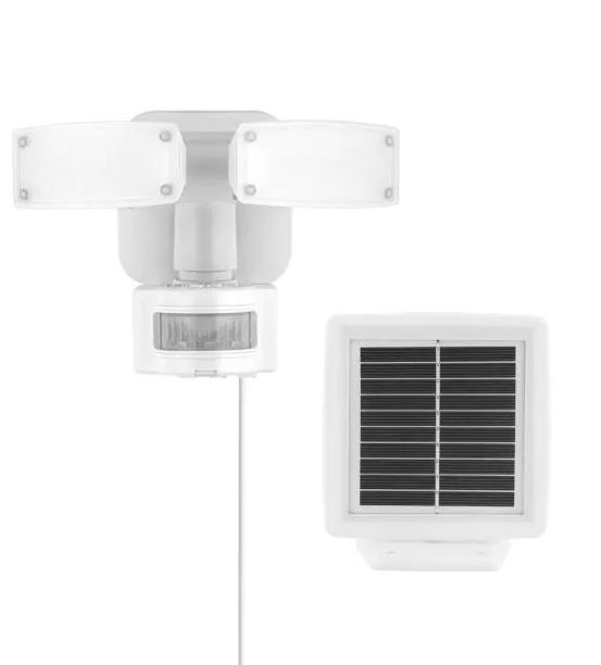 Photo 1 of Defiant
500 Lumens 180-Degree White Solar Powered Motion Activated Outdoor Integrated LED Flood Light