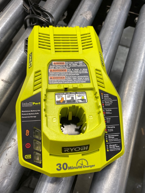 Photo 2 of Ryobi P117 One+ 18 Volt Dual Chemistry IntelliPort Lithium Ion and NiCad Battery Charger (Battery Not Included, Charger Only)
